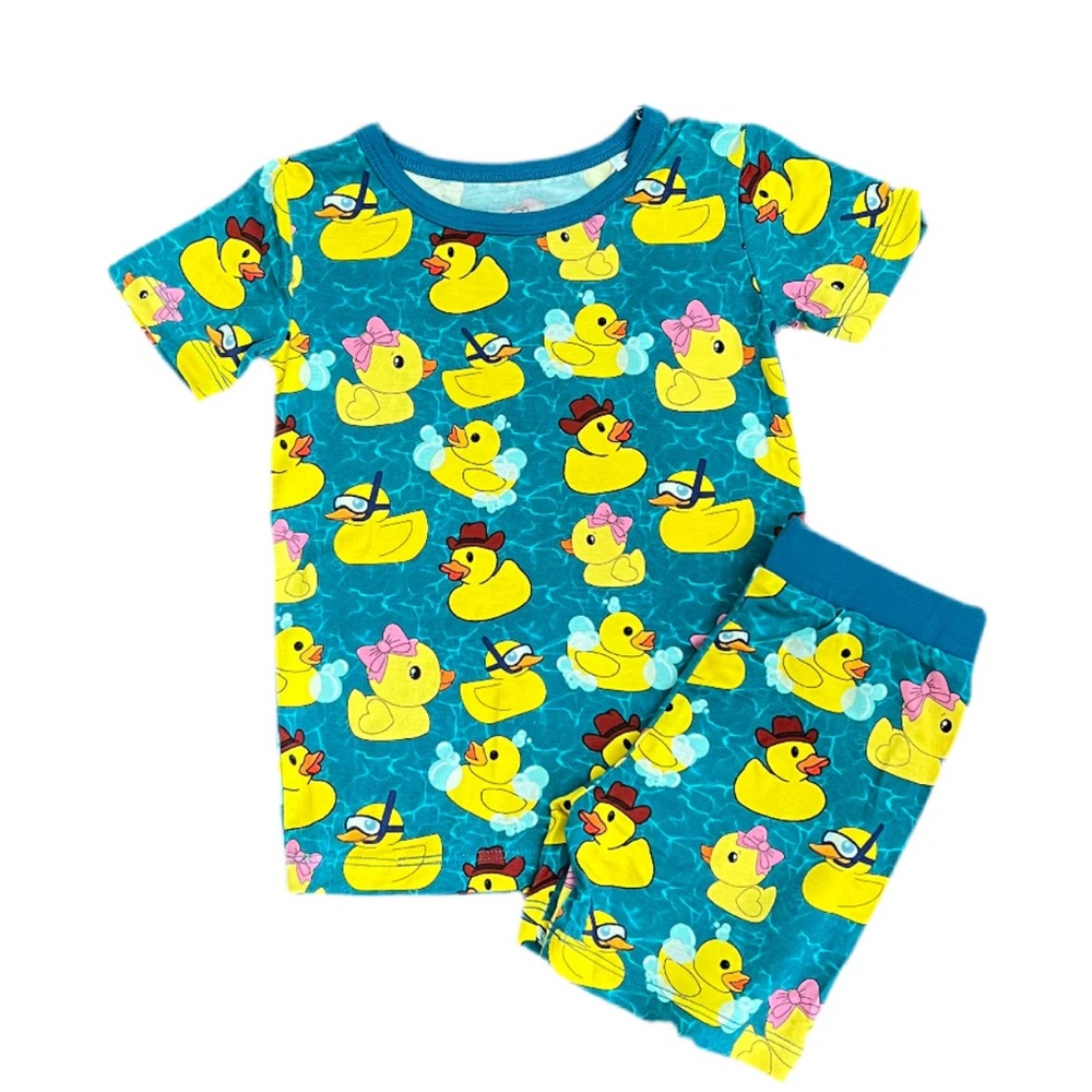 Duck Print Kids Pajamas - Bamboo